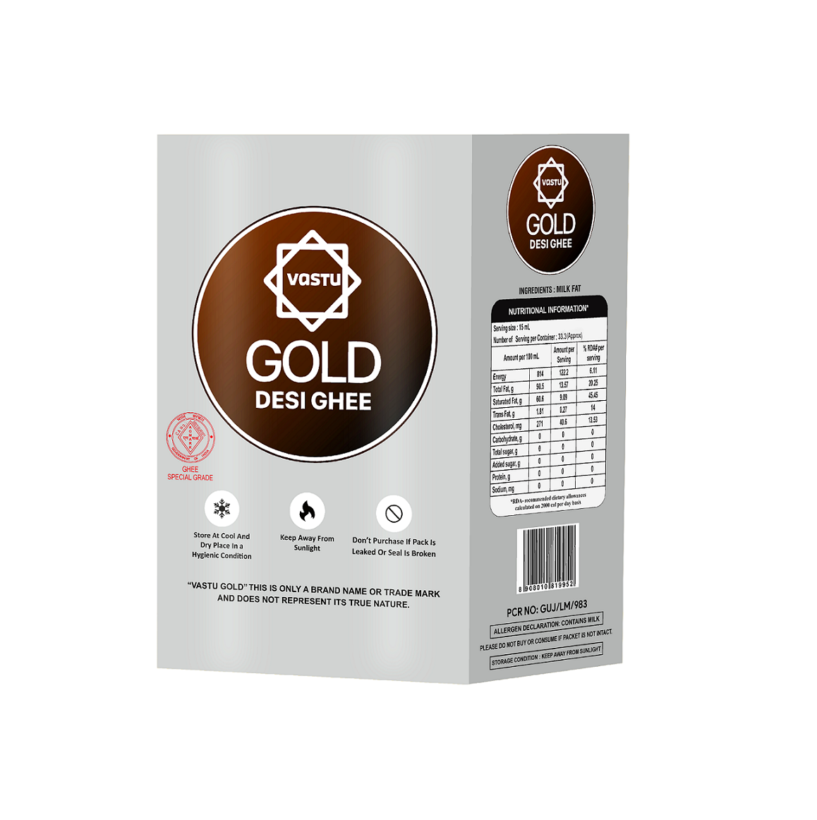 Vastu Desi Gold Ghee Tetrapack(Sikka Pack) Combo (Pack of 2)