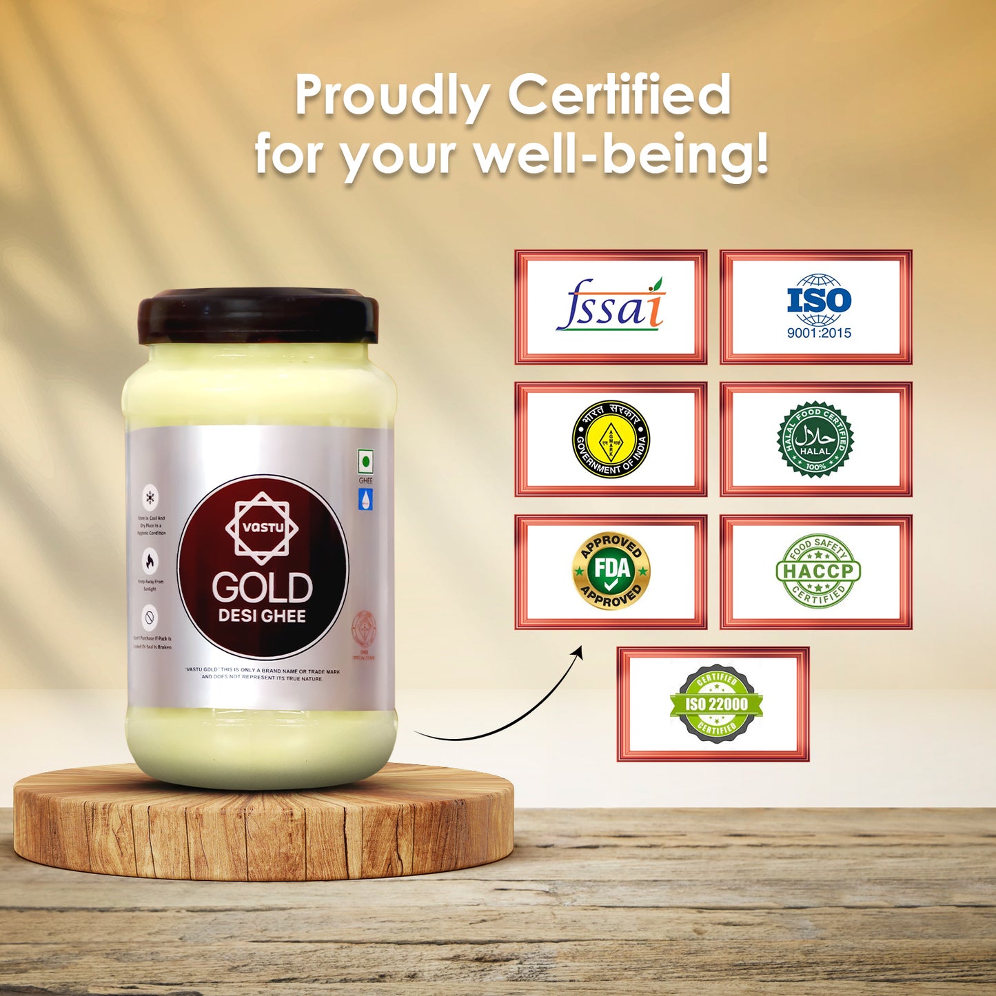 Vastu Desi Gold Ghee Jar Combo(Pack of 2)