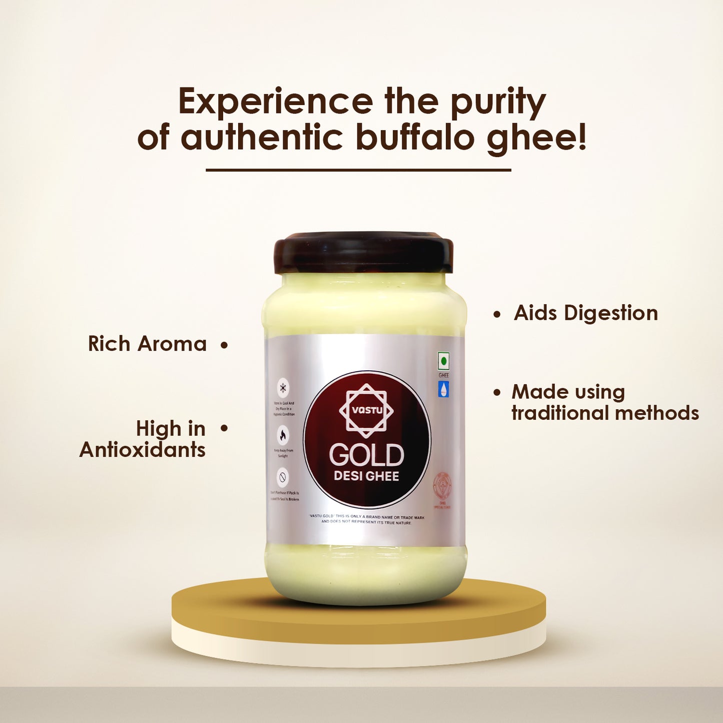 Vastu Desi Gold Ghee Jar Combo(Pack of 2)