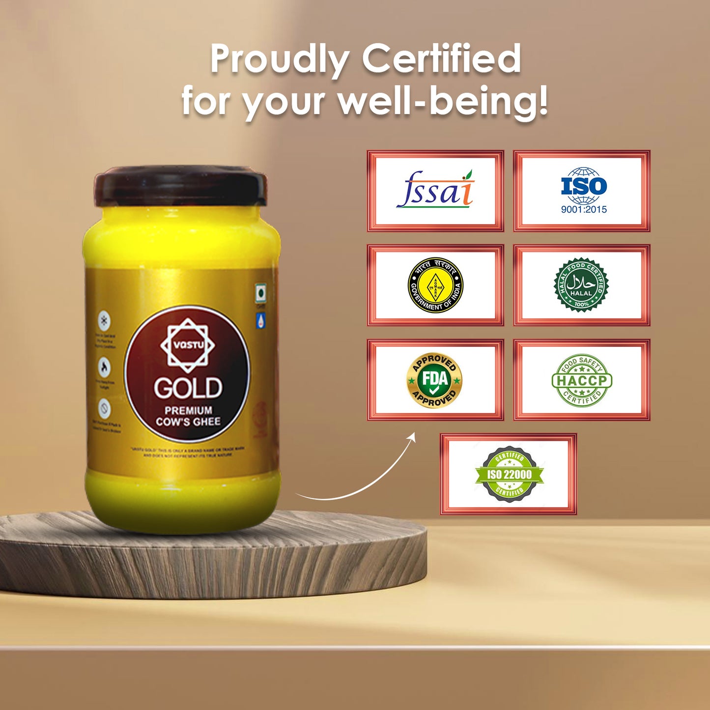 Vastu Cows Gold Ghee JAR (Pack of 1)