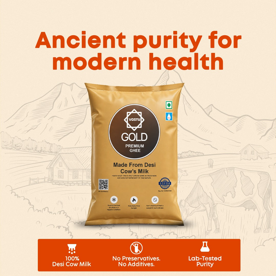 
                  
                    Vastu Cows Gold Ghee  POUCH Pack(Pack of 1)
                  
                