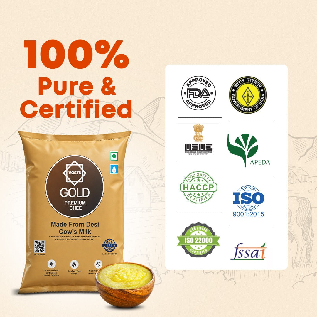 
                  
                    Vastu Cows Gold Ghee  POUCH Pack(Pack of 1)
                  
                