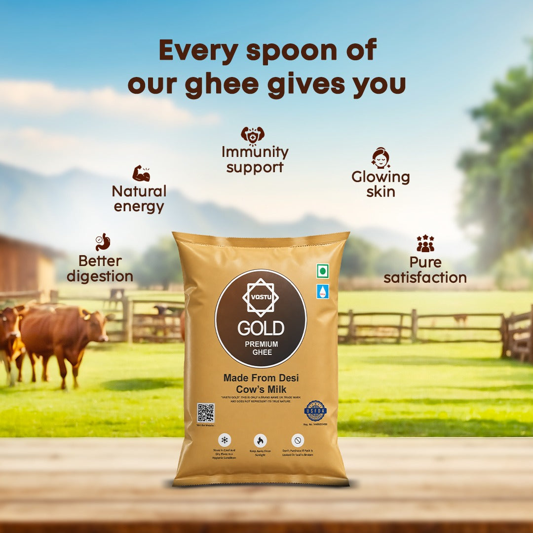 
                  
                    Vastu Cows Gold Ghee  POUCH Pack(Pack of 1)
                  
                