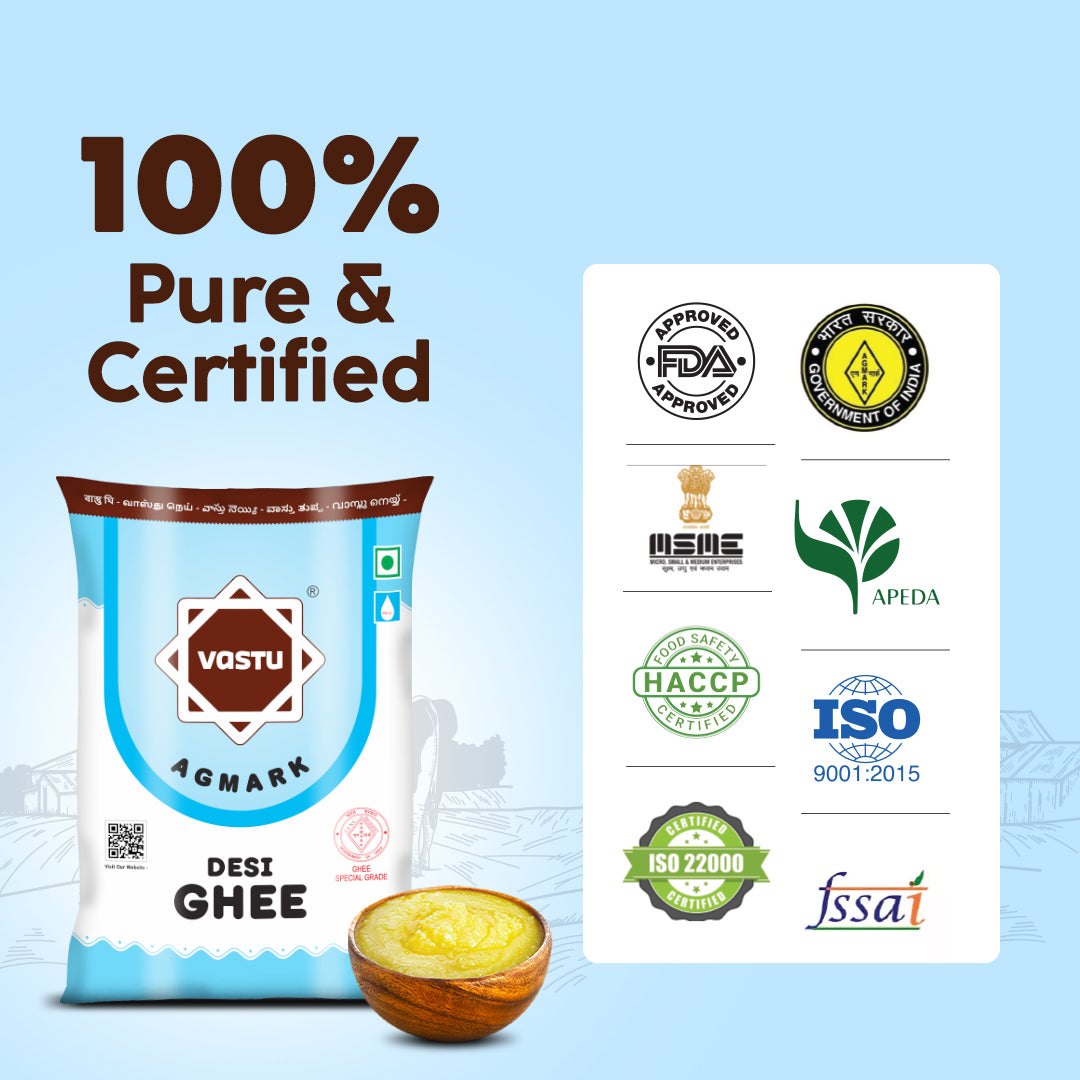 
                  
                    Vastu Desi Ghee Plastic Pouch (Pack of 1)
                  
                